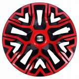 Set 4 Capace Roti 16 &quot; Best Rosu-Negru, Compatibile Cu Seat