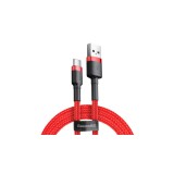 Baseus Type-C USB C Cafule Cablu de date și &icirc;ncărcare 3A 1m roșu roșu (CATKLF-B09)