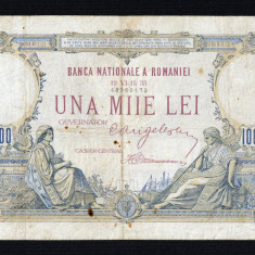 ROMANIA 1000 LEI - 1933 . Piesa foarte rara de colectie