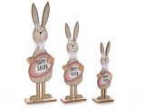 Cumpara ieftin Set 3 figurine Iepurasi Paste 16x7x50 cm, 12.5x6x40 cm, 9.5x6x30 cm