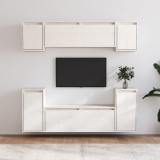 VidaXL Comode TV, 6 buc., alb, lemn masiv de pin