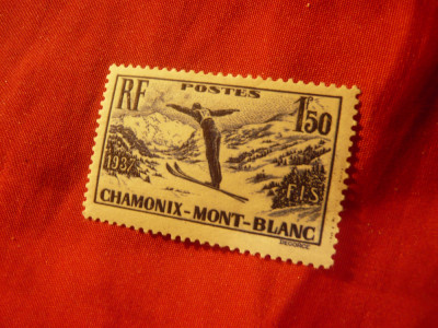 Serie Franta 1937 - Campionat Mondial SKI Chamonix ,urma sarniera foto
