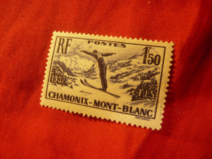 Serie Franta 1937 - Campionat Mondial SKI Chamonix ,urma sarniera