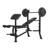 Banca Multifunctionala inSPORTline Hero B80 cu Bara si Greutati, Atasament Picioare &amp; Biceps, Fitness Antrenament Acasa
