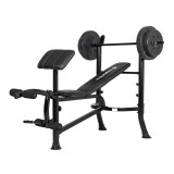 Banca Multifunctionala inSPORTline Hero B80 FitLine Training, cu Bara si Greutati, Atasament Picioare si Biceps, Ajustabila, Max 159kg