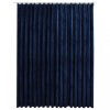 Draperie opaca, albastru inchis, 290x245cm, catifea, cu carlige