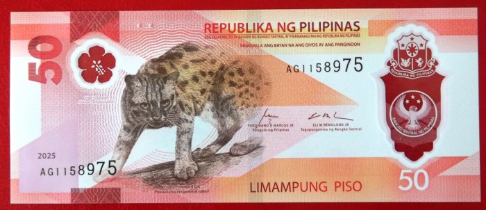 FILIPINE 50 piso 2025 polimer UNC necirculata **