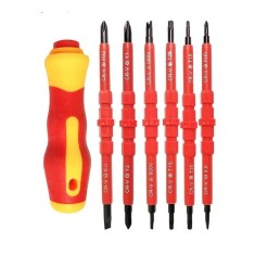 Trusa Surubelnite multifunctionale de electricieni 12in1 - Rosu Galben