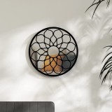 vidaXL Oglindă rotundă,negru,60x3 cm,fier,pentru utilizare &icirc;n interior