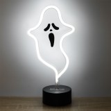 Lampa LED Neon, Model Fantomă, Alb, 13.5x8.5x28cm, Fără Baterii Incluse