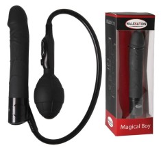 Vibrator Anal Gonflabil Magical Boy, Negru, 15.5 cm foto