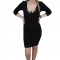 Rochie moderna, decolteu adanc, de culoare neagra