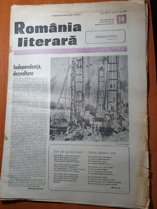 romania literara 11 mai 1989-portretul etern a lui eminescu