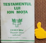Testamentul lui Ion Mota - coperta murdara