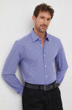 Cumpara ieftin BOSS cămașă bărbați, culoarea violet, cu guler clasic, slim 50478620