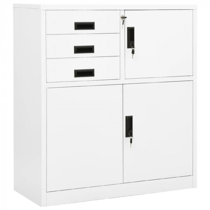 vidaXL Dulap de birou, alb, 90x40x102 cm, oțel 336405