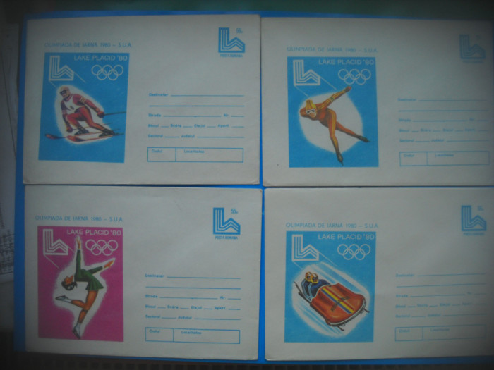 HOPCT PLIC 3370 SET 4 PLICURI OLIMPIADA DE IARNA LAKE PLACID 1980 SUA