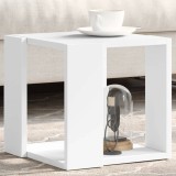 Măsuță cafea vidaXL albă, lemn 32x32x30 cm, depozitare, rezistentă, living, design modern