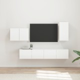 Cumpara ieftin Set Dulap pentru Televizor Montat pe Perete 4 buc. Alb lucios