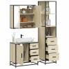 VidaXL Set mobilier de baie, 3 piese, stejar sonoma, lemn prelucrat 3301136