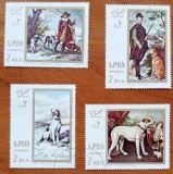 ajman-&#039;&#039;PICTURI- CAINI de Vanatoare&#039;&#039;-SET-val.-stampilate