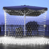 Instalatie Craciun, Tip Plasa, IP 44, 3 x 1 m, 160 LED-uri, Alb rece, 8 jocuri de lumini, Transformator cu telecomanda, Interconectabila, Prelungitor