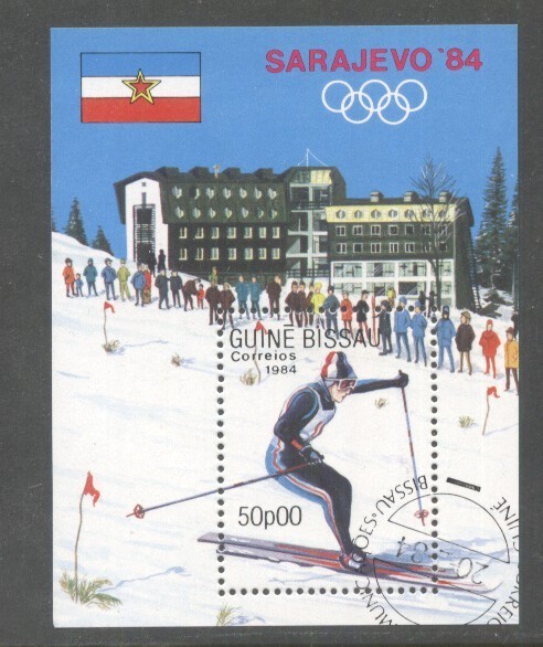 Guinee Bissau 1984 Olympic Winter Games perf. sheet Mi.B257 used TA.126