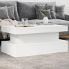 Măsuță de cafea cu lumini LED, alb, 90x50x40 cm