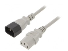 Cablu Alimentare 1m Gri 10A IEC C13 C14