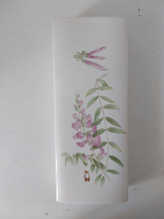 Umidificator ceramic calorifer, vintage, cu carlig, decor flori stantat Coccio