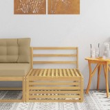 vidaXL Canapea Medie pentru Exterior Lemn Solid de Acacia Alb 901566