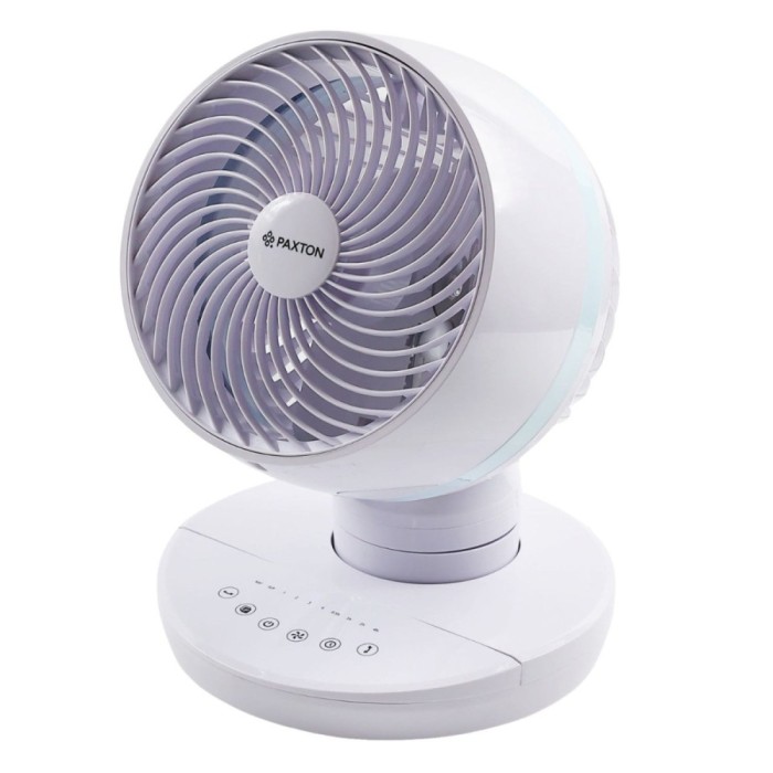 Ventilator de birou, Paxton VMT-3DA, 70 W, 4 viteze, diametru 30 cm, functie de oscilatie 3D, timer, alb