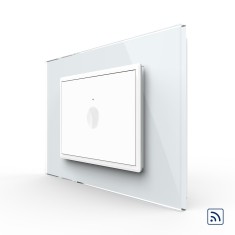 Intrerupator simplu wireless cu touch Livolo cu rama din sticla, standard Italian - Serie noua SmartElectro IntelligentHouse