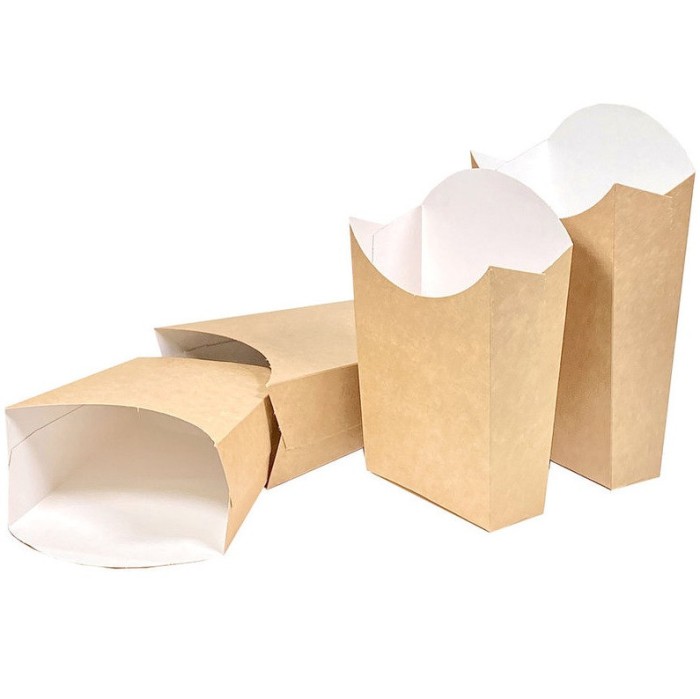 Cutii din carton kraft pentru Cartofi Prajiti, Set 100 bucati