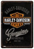 Placa metalica - Harley Davidson Genuine - 10x14 cm