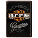 Placa metalica - Harley Davidson Genuine - 10x14 cm