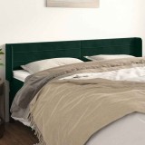 vidaXL Tăblie de pat cu aripioare verde &icirc;nchis 183x16x78/88 cm catifea 3118971