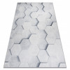 ANDRE 1180 covor lavabil Fagure, hexagon 3D anti-alunecare - gri, 160x220 cm