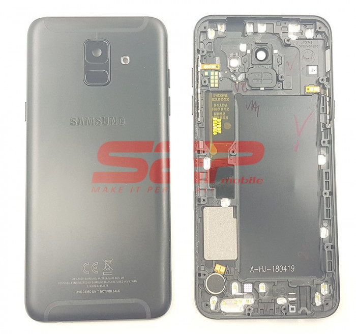 Capac baterie Samsung Galaxy A6 2018 / A600 BLACK original SWAP