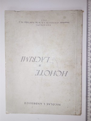 RARA - CARTE VECHE - POEZII - HOHOTE SI LACRIMI NICOLAE I ANDREESCU- 1944 foto