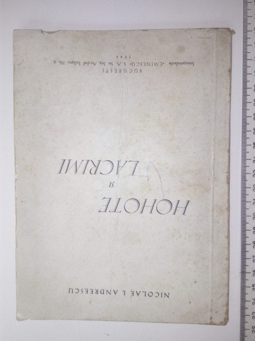 RARA - CARTE VECHE - POEZII - HOHOTE SI LACRIMI NICOLAE I ANDREESCU- 1944