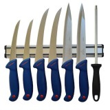 Set 6 Cutite profesionale pentru macelarie , dezosat, filetat, injunghiat, suport magnetic si Masat