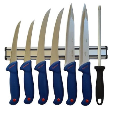 Set 6 Cutite profesionale pentru macelarie , dezosat, filetat, injunghiat, suport magnetic si Masat foto