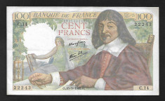 Franta 100 francs 1942 Descartes - UNC foto