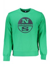 Bluza barbati, cu imprimeu cu logo, Regular fit, verde (Marime: S) foto