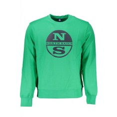 Bluza barbati, cu imprimeu cu logo, Regular fit, verde, S