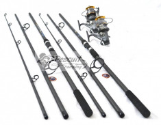 Set 2 Lansete Crap 3,9 m Cu Mulinete Fast 5000 Long Cast Si Baitrunner foto