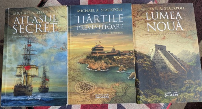 Michael A. Stackpole &ndash; Marile descoperiri, Atlasul secret, Hartile prevestitoare, Lumea noua, 3 volume, Fantasy