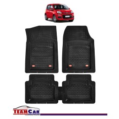 Covorase Auto TeamCar&reg; Tip Tavita Compatibile Fiat Panda III (2012&ndash;prezent) Negru Cauciuc Reciclat Rezistent