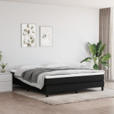 Cumpara ieftin Pat box spring cu saltea, negru, 180x200 cm, catifea